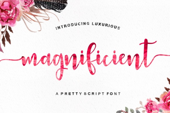 Magnificient: A Romantic Script Font for Editorial Design